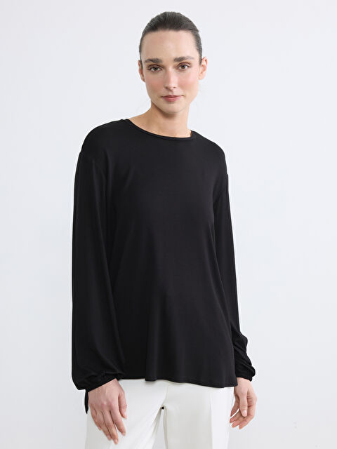 LC WAIKIKI Bisiklet Yaka Balon Kollu Oversize Bluz