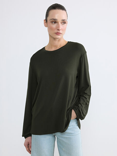 LC WAIKIKI Bisiklet Yaka Balon Kollu Oversize Bluz