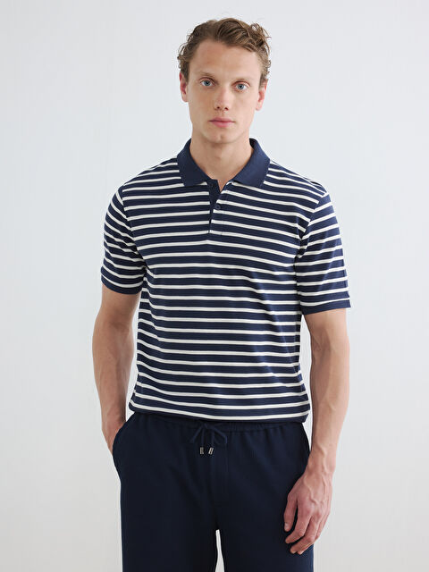 LCW Vision Polo Yaka Çizgili Erkek Tişört
