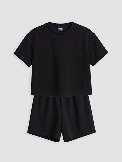 LCW ECO Bisiklet Yaka Kız Çocuk Tişört ve Şort - S6N321Z4-CVL