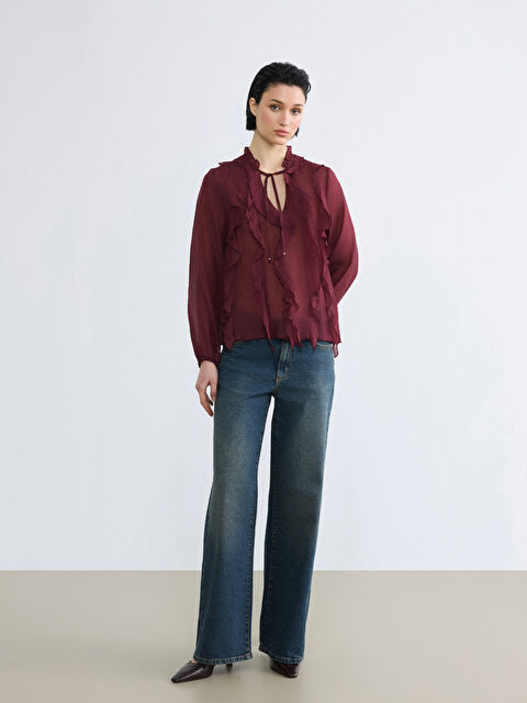 LCW Jeans Yüksek Bel Wideleg Kadın Jean Pantolon - S6N352Z8-JVV