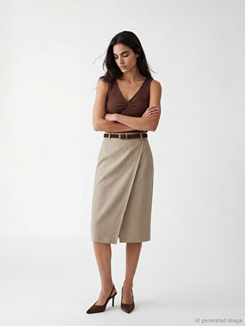 LCW Vision Beli Kemerli Kalem Etek - S6N360Z8-D2Y