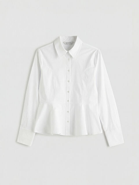 LCWAIKIKI Classic Peplum Poplin Kadın Gömlek - S6N372Z8-Q6K