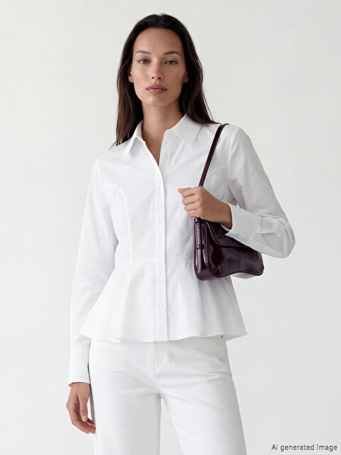 LCW EVERYDAY Peplum Poplin Kadın Gömlek - S6N372Z8-Q6K