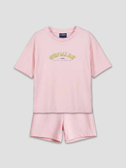 LC WAIKIKI Baskılı Kız Çocuk Tişört ve Şort - S6N395Z4-JH4