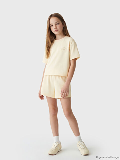 LC WAIKIKI Baskılı Kız Çocuk Soft Touch Tişört ve Şort