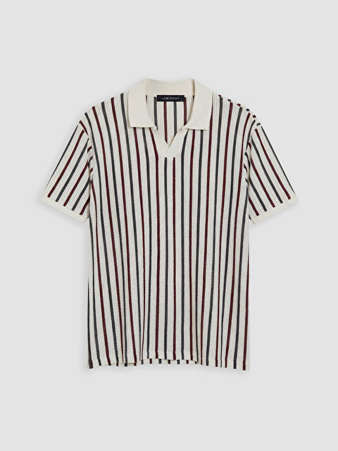 LCW Vision Polo Yaka Çizgili Erkek Triko Tişört