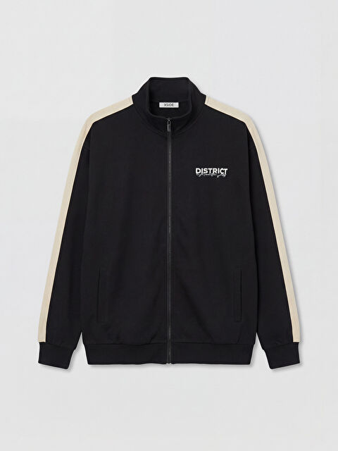 XSIDE Dik Yaka Baskılı Erkek Fermuarlı Sweatshirt - S6N416Z8-CVL