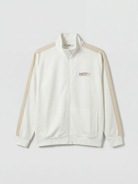 XSIDE Dik Yaka Baskılı Erkek Fermuarlı Sweatshirt - S6N416Z8-EEW