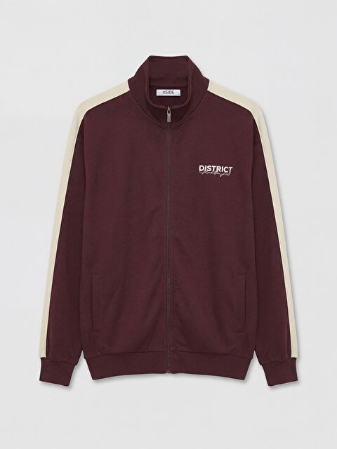 XSIDE Dik Yaka Baskılı Erkek Fermuarlı Sweatshirt - S6N416Z8-HHD