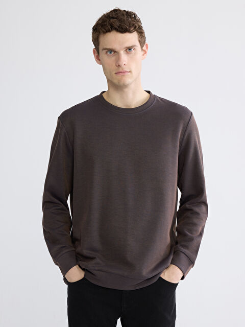 LCWAIKIKI Classic Bisiklet Yaka Erkek Sweatshirt - S6N451Z8-D3G