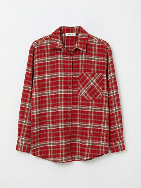 XSIDE Ekose Oversize Kadın Gömlek - S6N479Z8-LLH