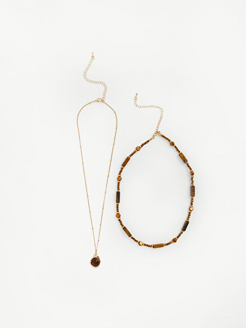 LCW ACCESSORIES Taşlı Kız Çocuk Kolye Seti 2'li - S6N484Z8-J5T