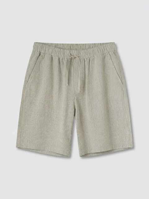 XSIDE Rahat Kalıp Keten Görünümlü Erkek Şort
