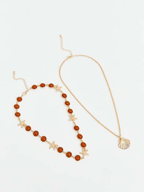 LCW JOY Yıldız Desenli Kadın Zincir Kolye Seti 2'li