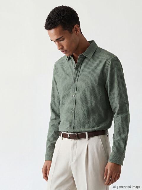 SOUTHBLUE قميص سادة بقماش دوبي - S6N514Z8-HDA