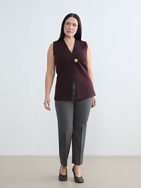 Soulife Büyük Beden Kemerli Havuç Kesim Kadın Pantolon - S6N552Z8-CUZ