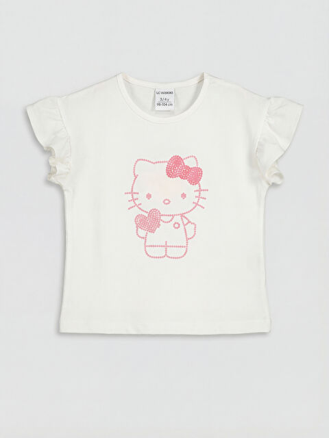LCW Kids تي شيرت بناتي مطبوع من هالو كيتي