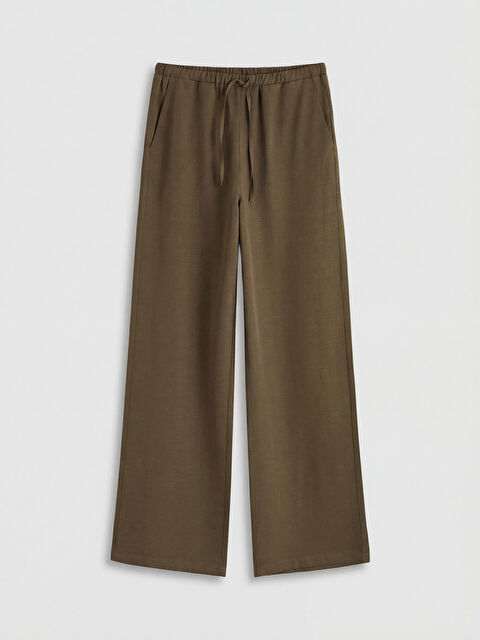 LCW Modest Beli Lastikli Keten Karışımlı Kadın Pantolon