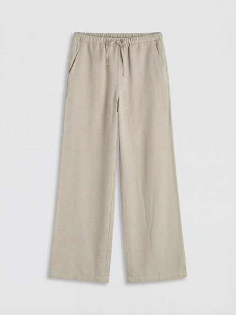 LCW Modest Beli Lastikli Keten Karışımlı Kadın Pantolon - S6N618Z8-JRB