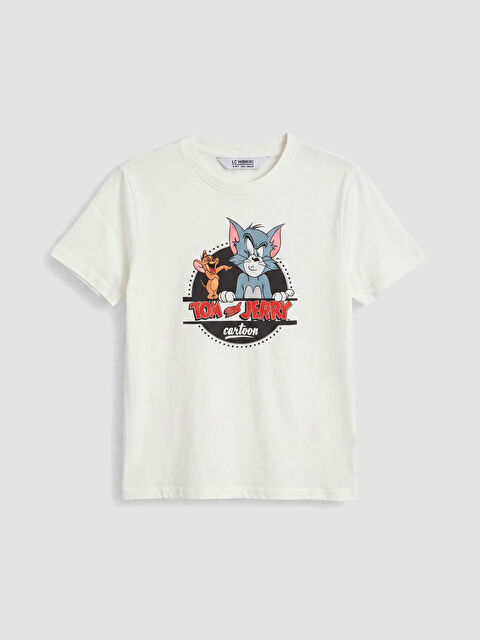 LCW Kids تي شيرت أولادي بياقة دائرية مطبوع توم وجيري