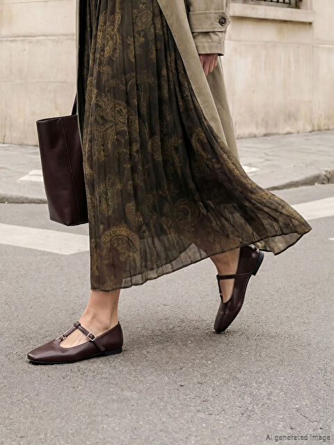 LCW STEPS Deri Görünümlü Kadın Babet - S6N669Z8-CWK