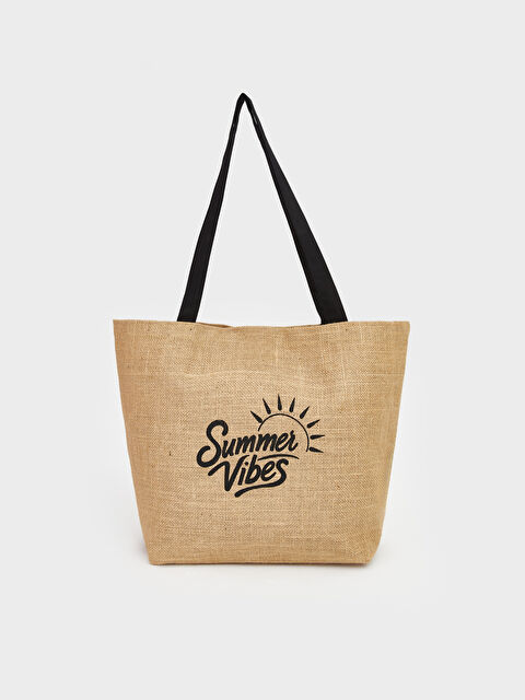 LCW ACCESSORIES Baskılı Hasır Kadın Plaj Çantası - S6N726Z8-ZQG
