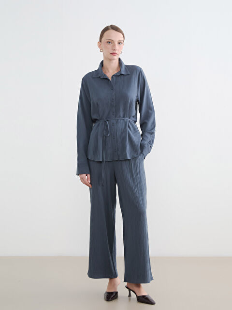 LCWAIKIKI Classic Beli Lastikli Geniş Paça Kadın Pantolon