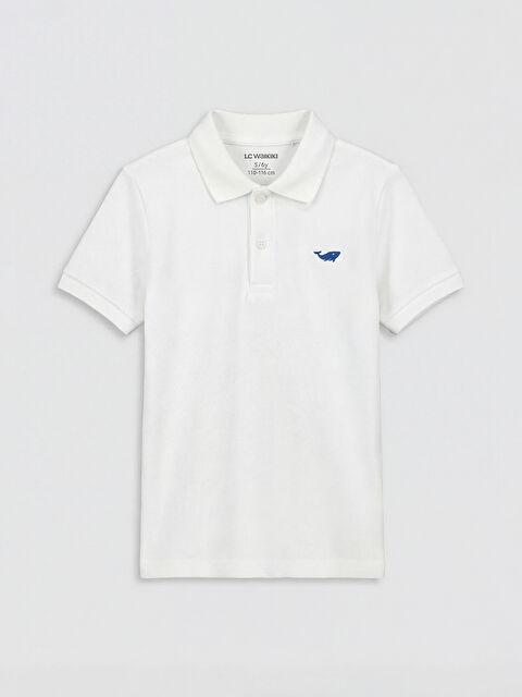 LCW Kids Polo Yaka Kısa Kollu Nakışlı Erkek Çocuk Tişört - S6N796Z1-Q6K