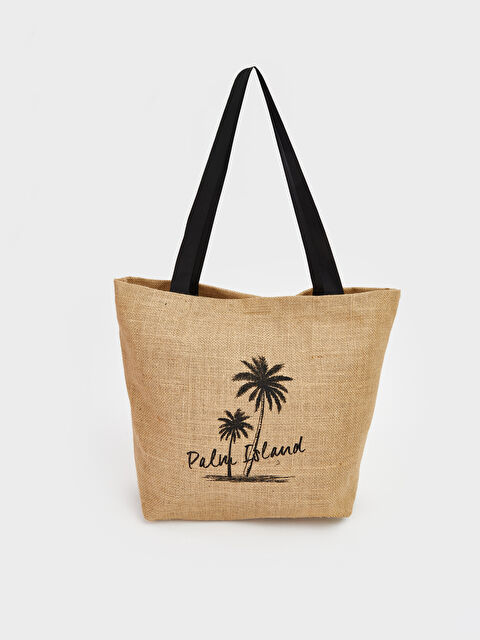 LCW ACCESSORIES Baskılı Hasır Kadın Plaj Çantası - S6N797Z8-ZQG