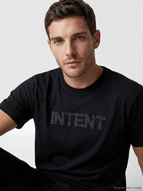 LCWAIKIKI Classic تي شيرت جيرسي مطبوع برقبة مستديرة للرجال