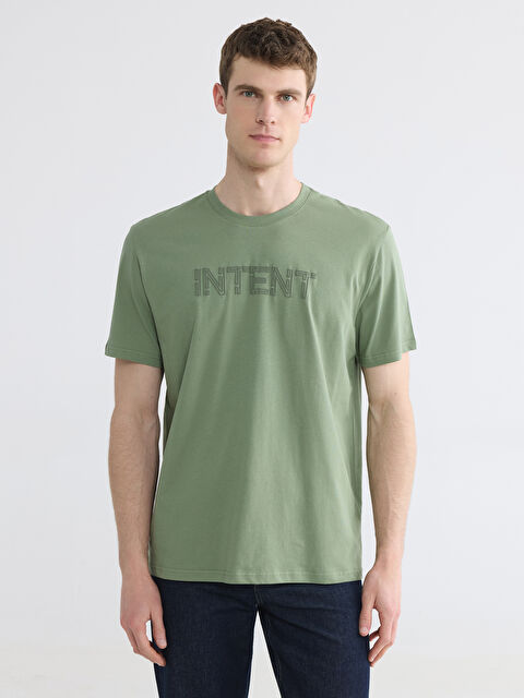 LCWAIKIKI Classic T-shirt en jersey à col rond imprimé pour homme