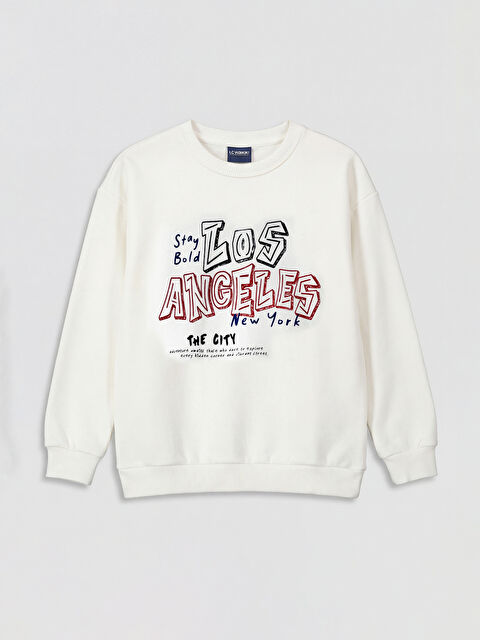 LCW Kids Los Angeles Printed Boys' Thick Sweatshirt - S6N819Z4-FEW