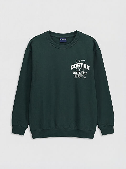 LCW Kids Crew Neck Boston Printed Boys' Thick Sweatshirt - S6N821Z4-HHQ