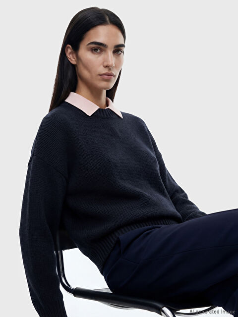 LCW Vision Bisiklet Yaka Oversize Kadın Triko Kazak