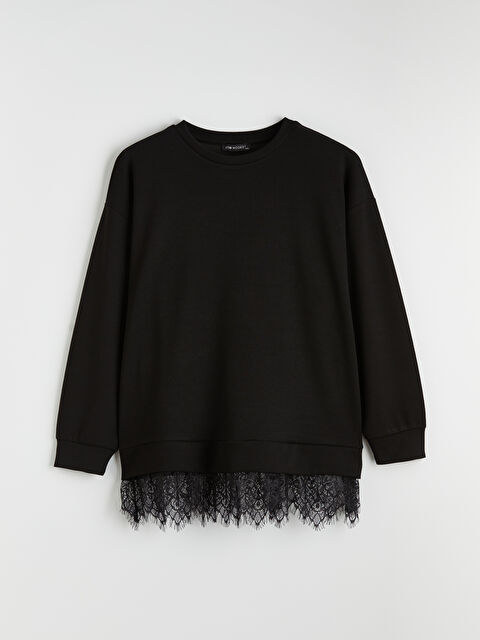 LCW Modest Soft Touch Püsküllü Kadın Sweatshirt Tunik - S6N892Z8-CVL