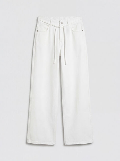 LCW Jeans Beli Lastikli Wideleg Kadın Jean Pantolon
