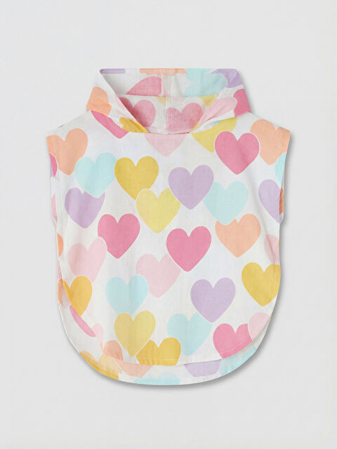 LCW baby Kalp Desenli Kız Bebek Mama Önlüğü