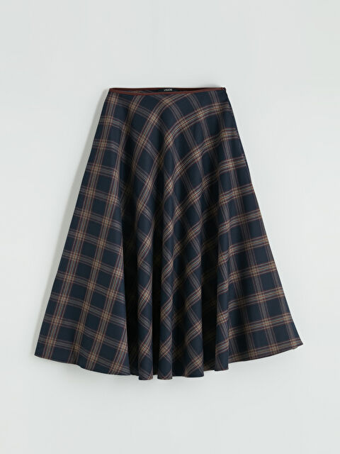 XSIDE Beli Lastikli Ekose Kloş Etek - S6N944Z8-1SD