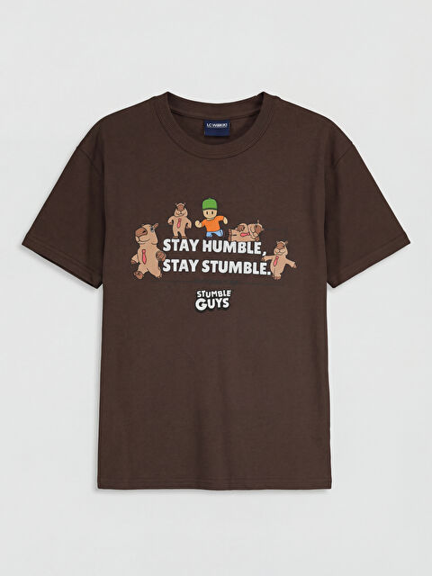 LCW Kids Bisiklet Yaka Stumble Guys Baskılı Erkek Çocuk Tişört