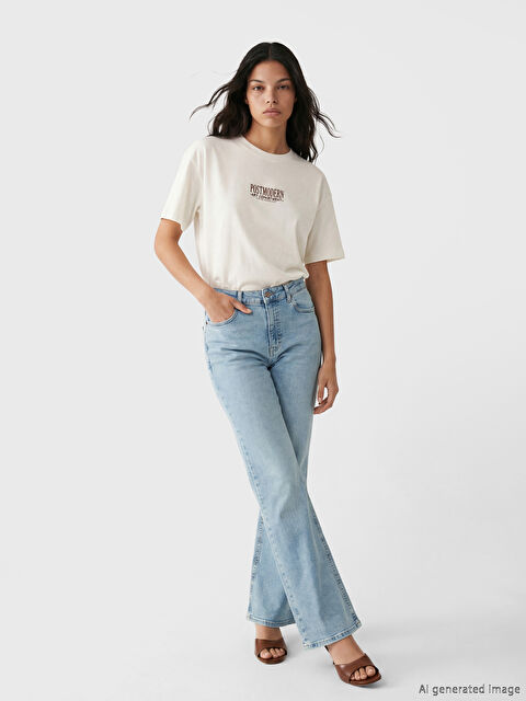 LCW Jeans Yüksek Bel Flare Kadın Jean Pantolon