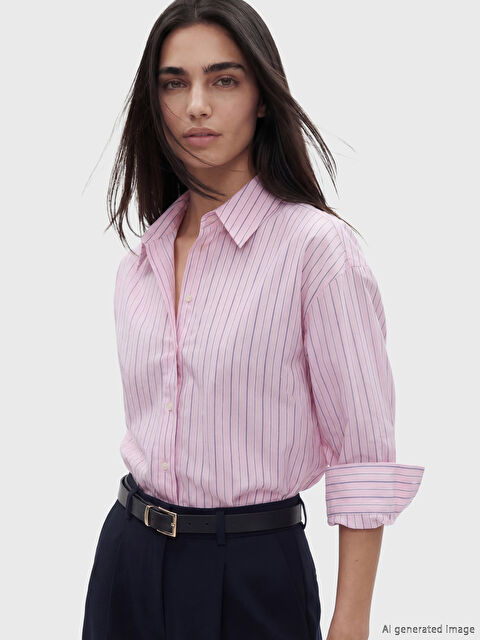 LCW Vision Çizgili Kadın Gömlek
