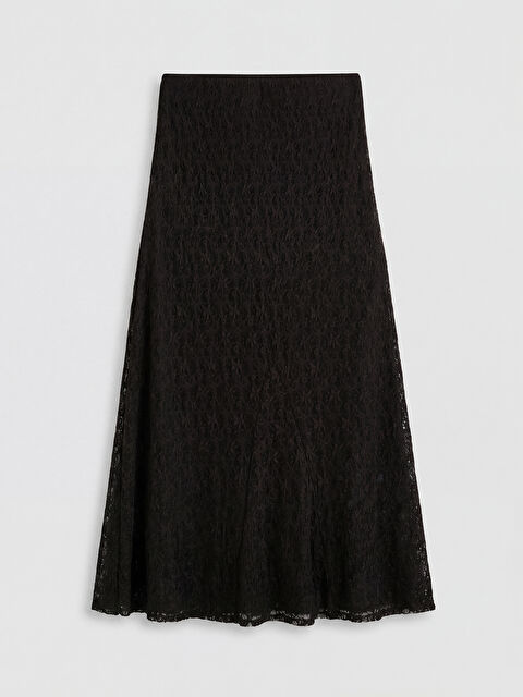 XSIDE Beli Lastikli Dantelli Kloş Etek