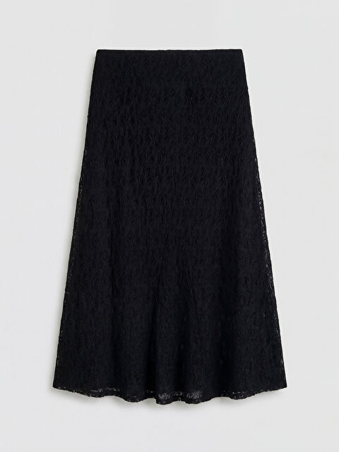 XSIDE Beli Lastikli Dantelli Kloş Etek