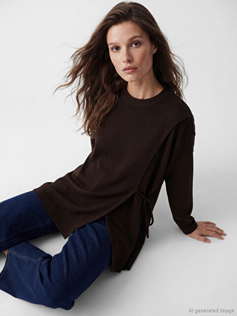 LCW Modest Bisiklet Yaka Kadın Triko Tunik - S6NA71Z8-HFE