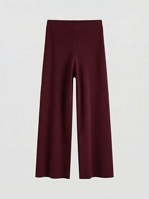 LCW Modest Beli Lastikli Geniş Paça Kadın Triko Pantolon - S6NB02Z8-DCL