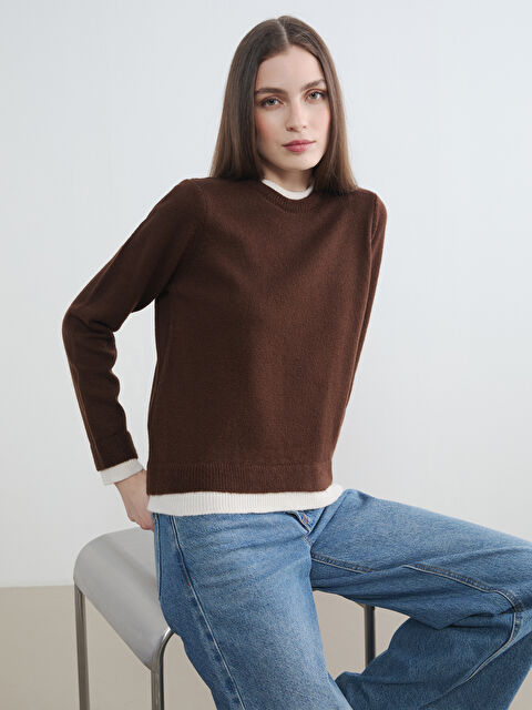 LCW Modest Bisiklet Yaka Kadın Triko Kazak - S6NB57Z8-ZZ0