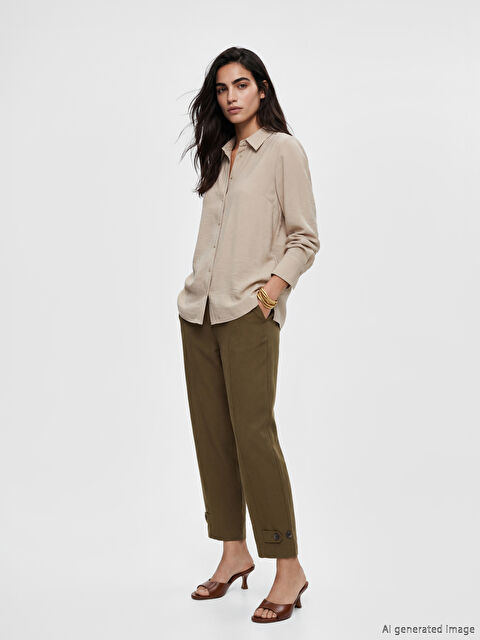 LCWAIKIKI Classic Beli Lastikli Regular Fit Kadın Pantolon