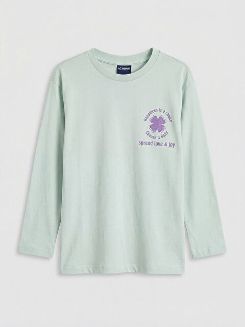 LC WAIKIKI Bisiklet Yaka Baskılı Kız Çocuk Tişört - S6NB95Z4-ZXS