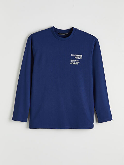 XSIDE Bisiklet Yaka Baskılı Erkek Sweatshirt - S6NC22Z8-HPN